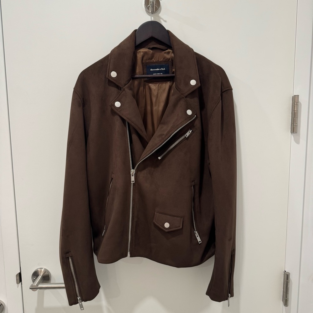 Abercrombie Brown Vegan Suede Jacket - Men’s Medium